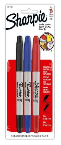 [1812771] Twin Tip Sharpie Tx3 (Negro/Azul/Rojo)