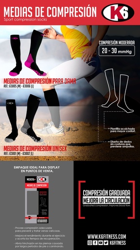 Medias de Compresión Completas K6 Running Dama
