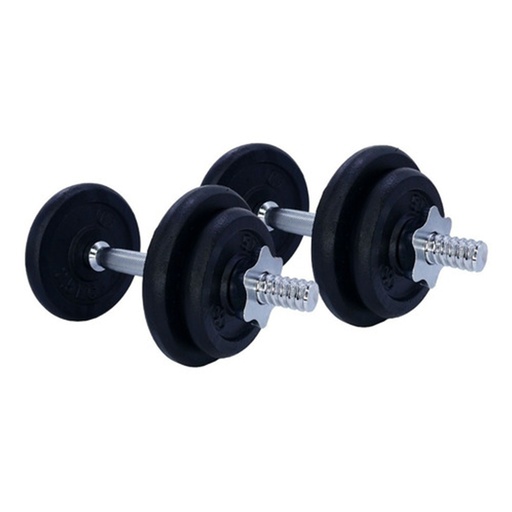 [66619] Set de Mancuernas de Hierro de 15Kg. K6 en Maleta Plastica