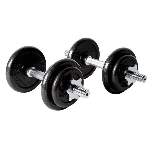 [66620] Iron Dumbbell Set  20 Kg K6 with Plastic Case